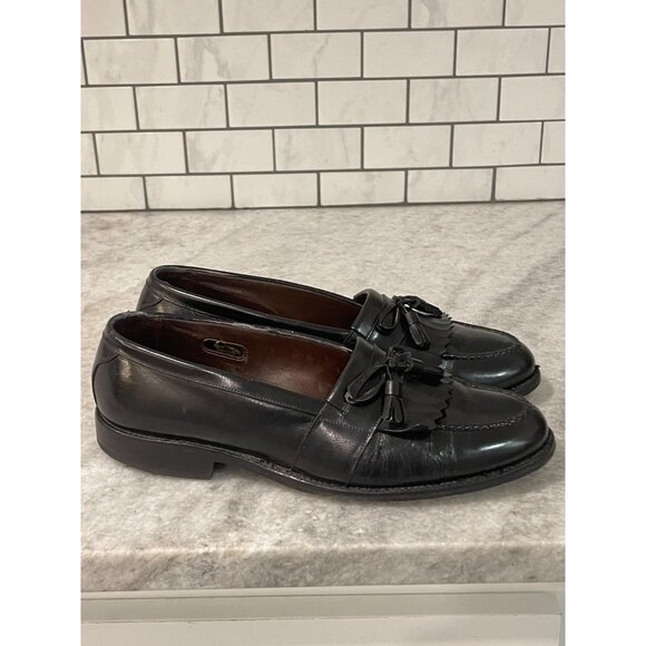 Allen Edmonds Chelsea Shoes Mens Size 9 D Black Leather Tassel Loafers USA - Picture 1 of 9